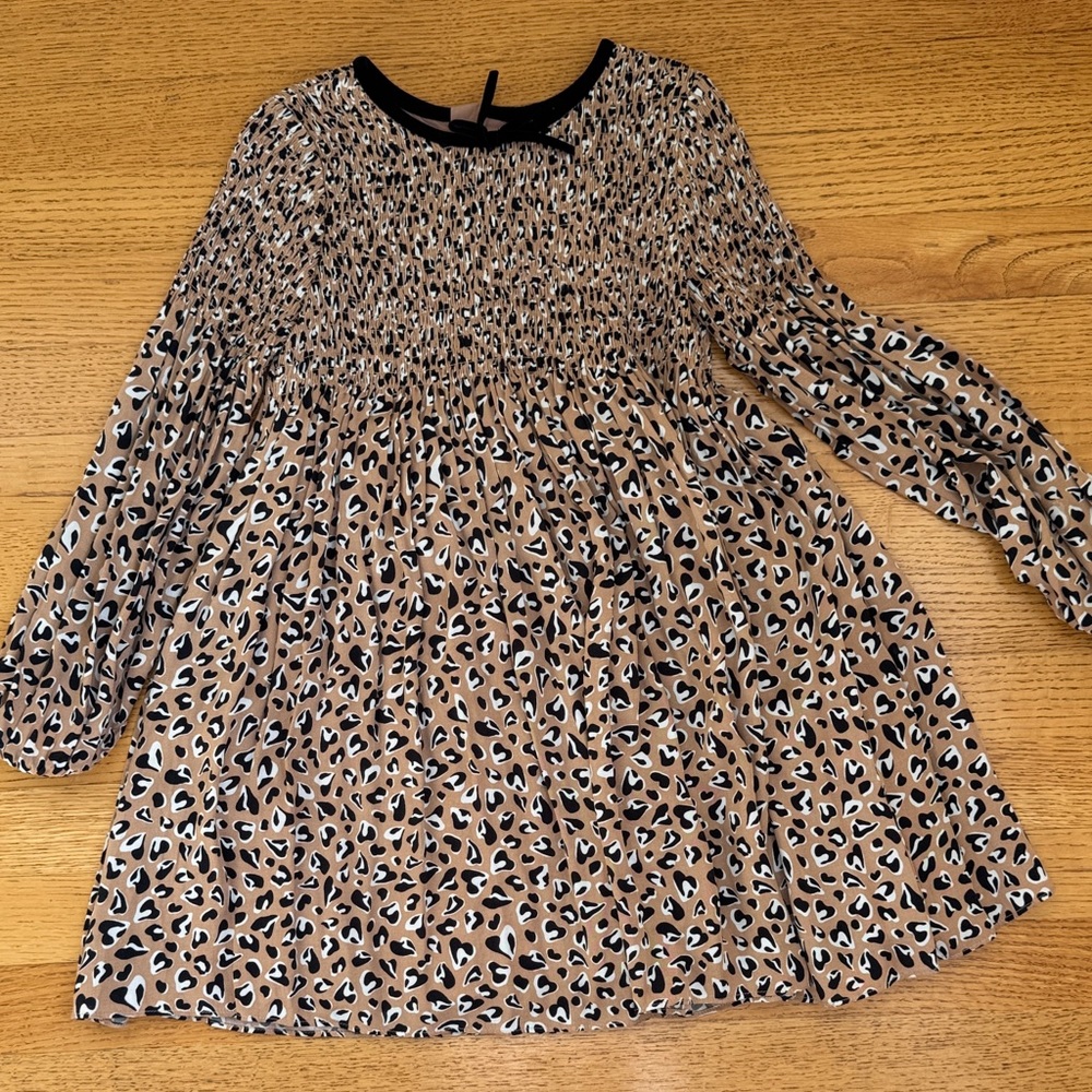 Abel & Lula Girls Leopard Print Smocked Dress